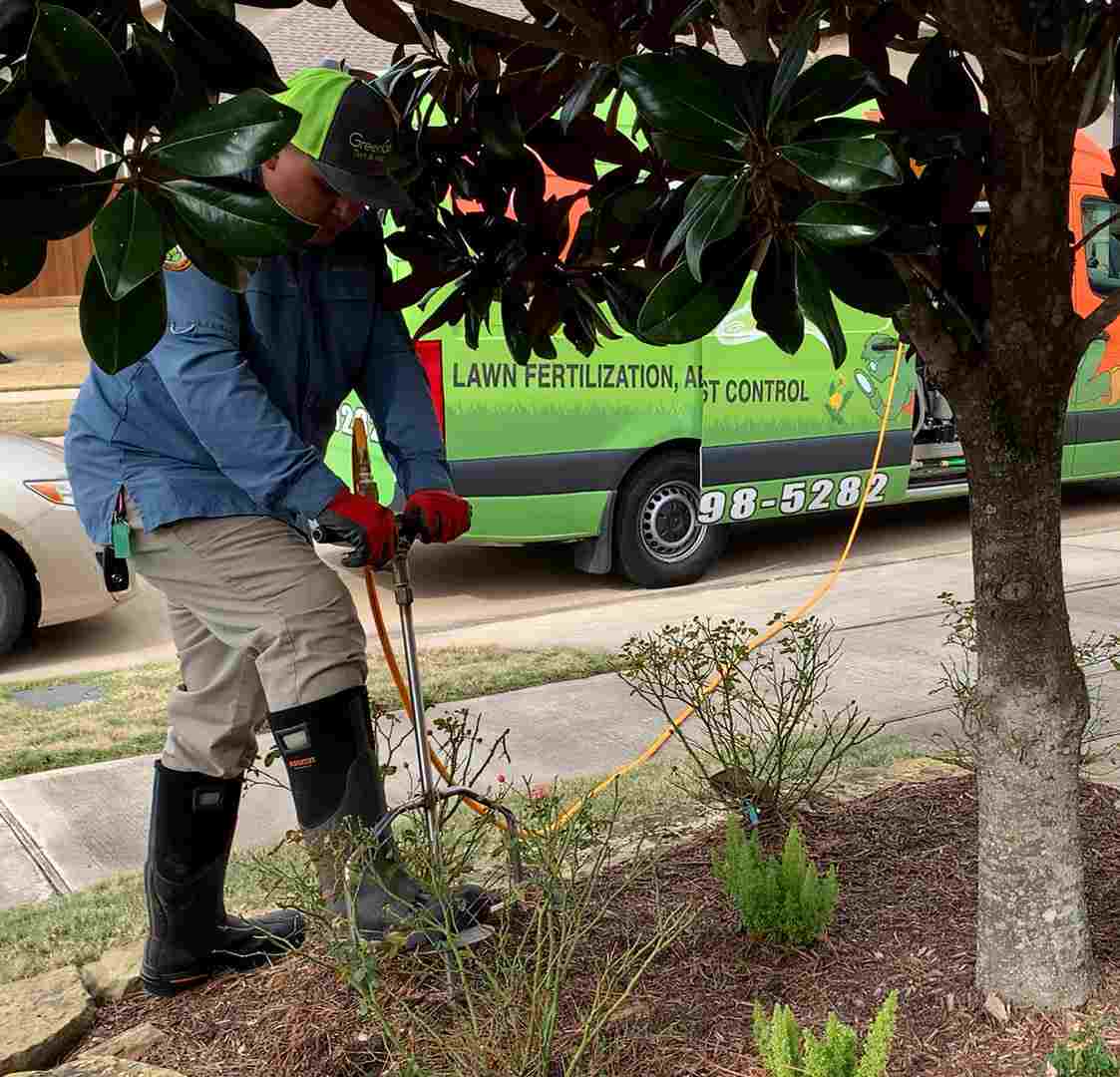 A Green Gate Technician Performing Deep Root Tree Fertilization Services in Houston, TX