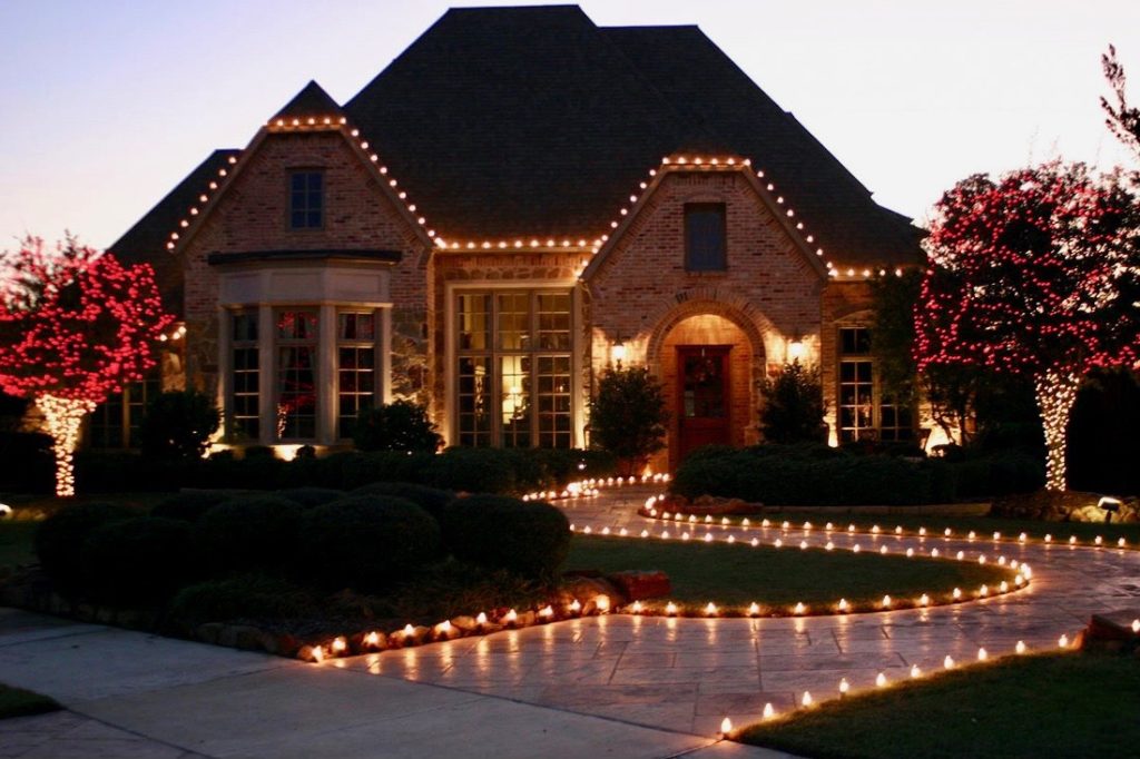 driveway and house lights