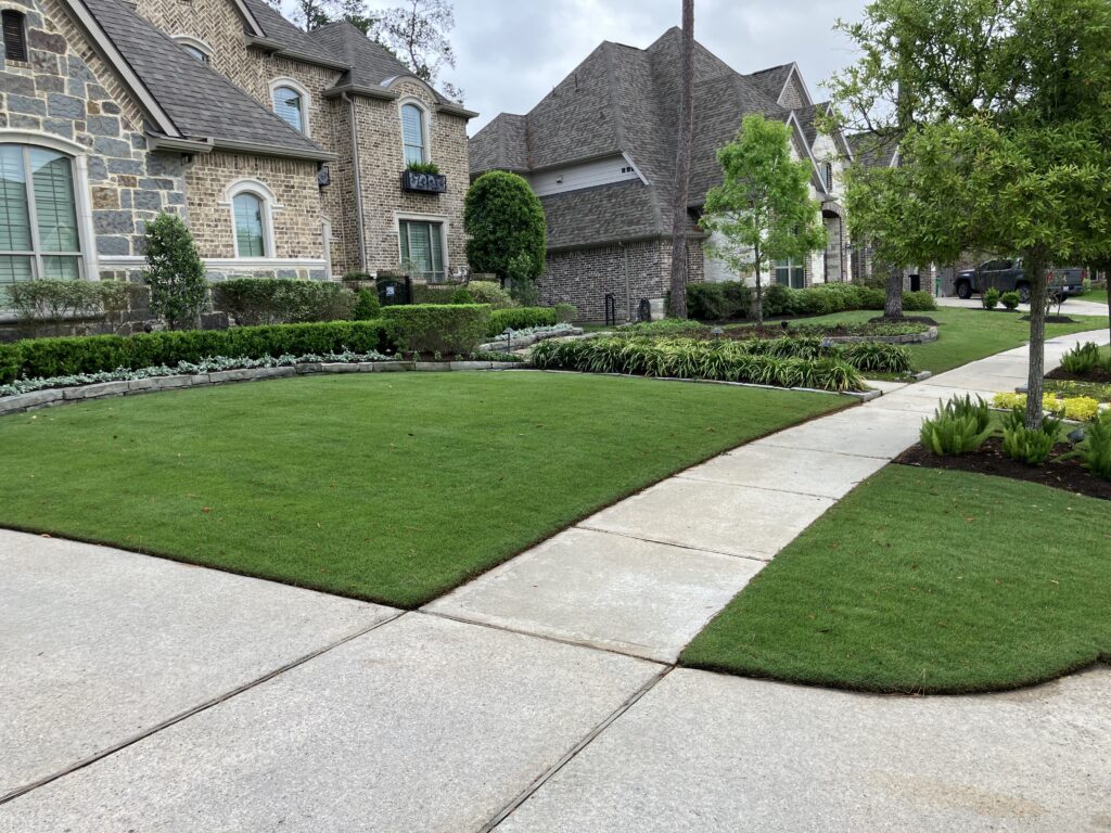 Cypress TX lawn care client - lawn fertilizer, lawn insecticide, sod web worm treatment and grub control, lawn aeration
